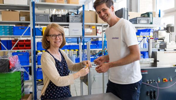 Susanne Miescher Schwenninger, Head of the Food Biotechnology Research Group at ZHAW and Patrick Rühs, Head of Science at Planted.