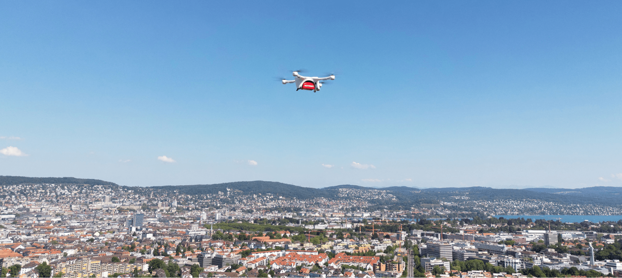 A Matternet drone delivers diagnostic samples between two hospitals in Zurich. 